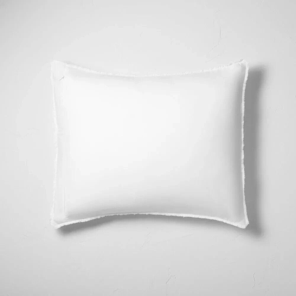 Casaluna Cotton Chambray Comforter Set Solid Year-Round, White, Full/Queen